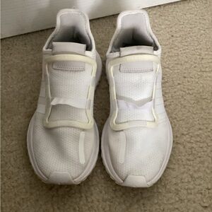 Adidas White no lace ortholite comfortable slip on Sneakers, size 5.5